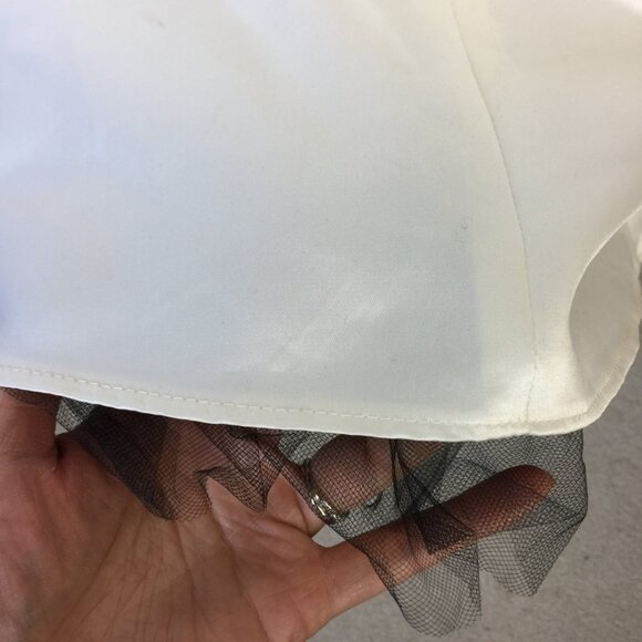 Vintage Jessica McClintock Gunne Sax Strapless Dress Size 7/8 Womans Ivory Satin - Picture 9 of 16